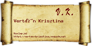 Vertán Krisztina névjegykártya