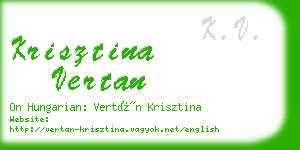 krisztina vertan business card